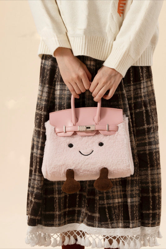 Cartoon Pattern Plush Crossbody Kelly-style Bag