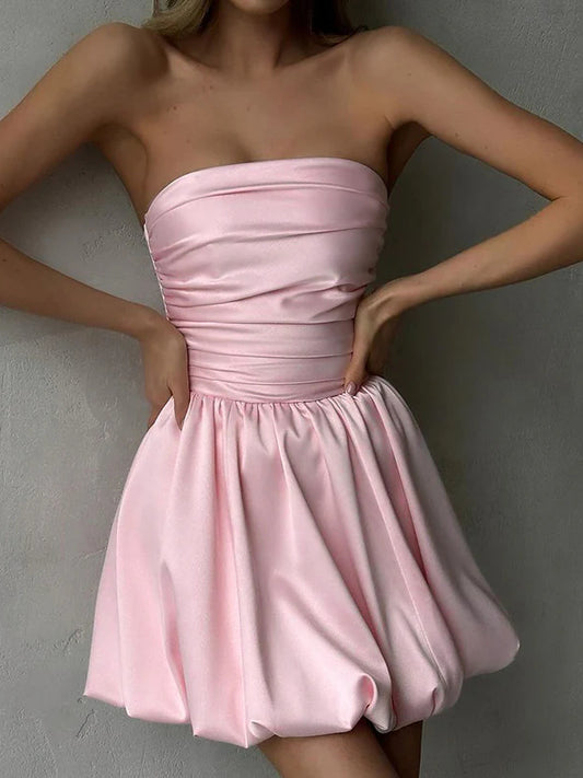 Sexy schulterfreies A-Linien-Mini-Partykleid für den Sommer
