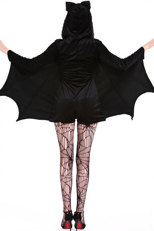 Black Bat Hooded Halloween Costume Set