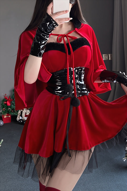 Red Devil Cape Halloween Costume Set
