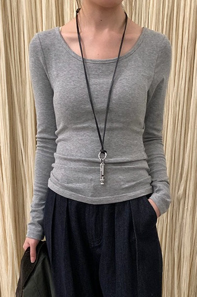 Langes, langärmeliges Stricktop aus Viskose