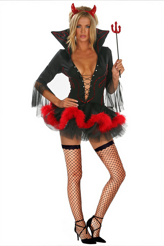 Red Black Devil Queen Costume Set