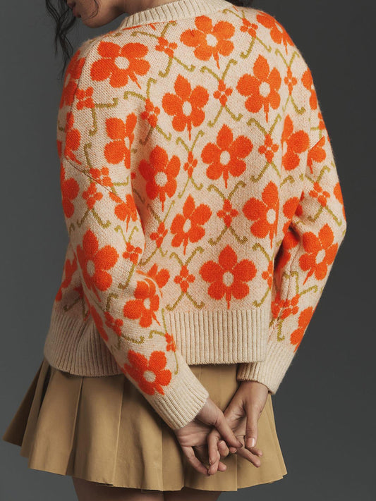 Langärmliger Jacquard-Cardigan