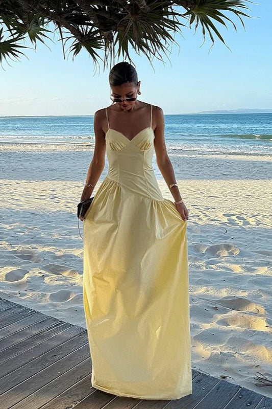 A-Linien-Trägerkleid Slim Fit Maxikleid