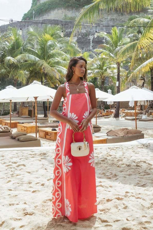 Schulterfreies A-Linien-Camisole-Maxikleid mit Blumenmuster