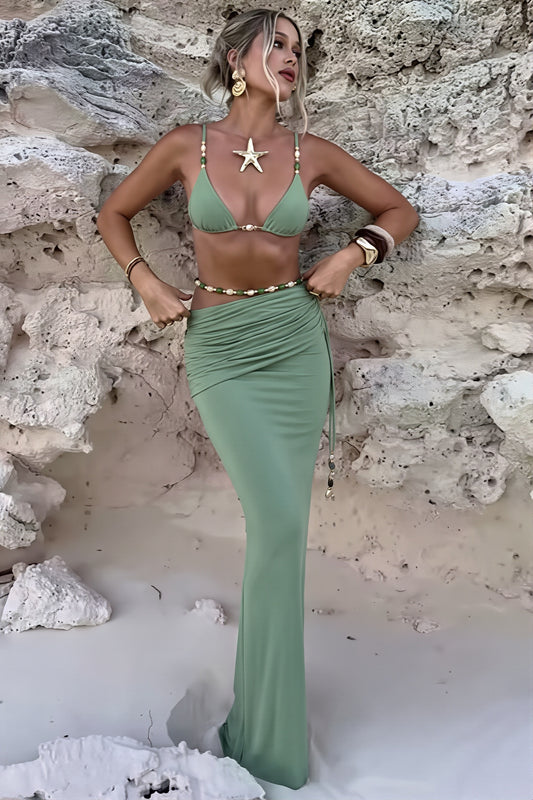 Solid Split Sexy Three Piece Swim Sets