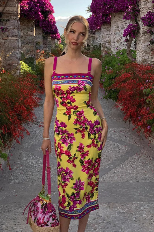 Schmale Midi-Kleider mit Ethno-Vintage-Print