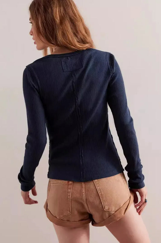 Slim Long Sleeve Ribbed Cardigan