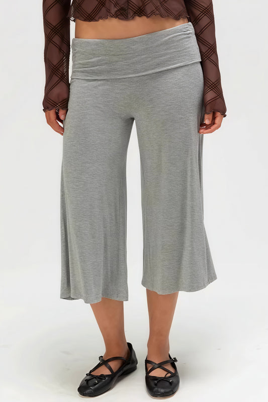Solid Color High Waist Casual Pants