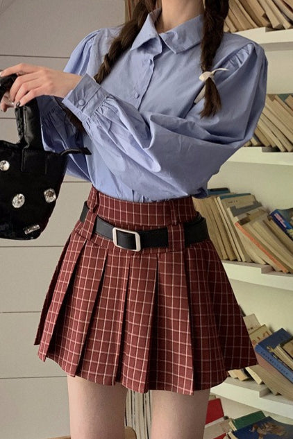 Karo-Faltenrock in Übergröße