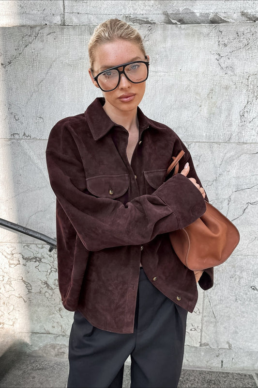 Vintage Wildlederjacke mit lockerer Passform