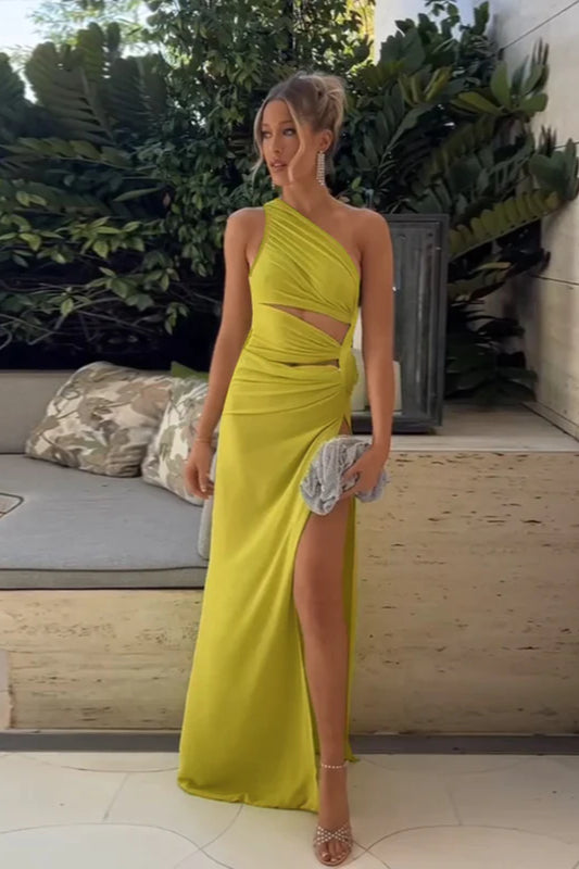 Elegantes, sexy Partykleid mit asymmetrischer Schulterpartie