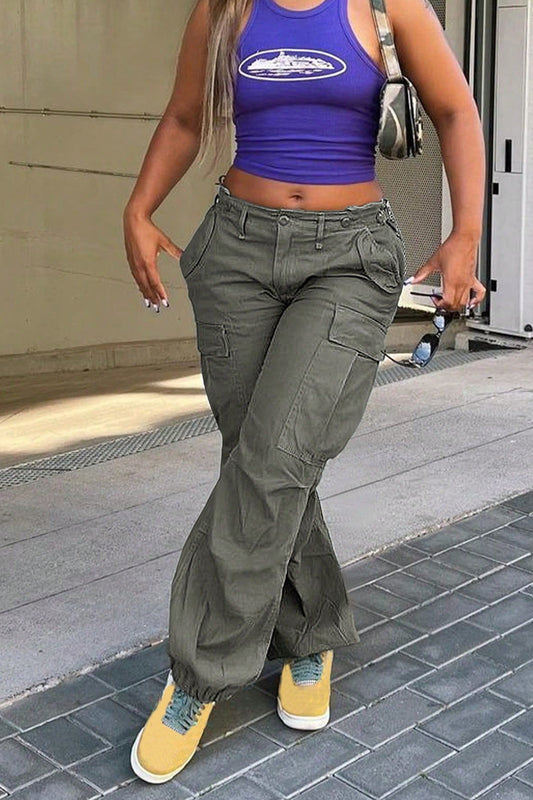 Sommerliche Slim Fit Cargohose mit geradem Bein