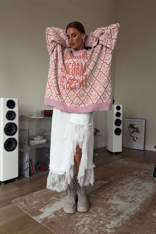 Langärmliger, weicher Strickpullover mit Rundhalsausschnitt