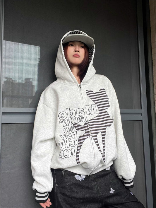 Vintage Hirsch Patchwork Hoodie