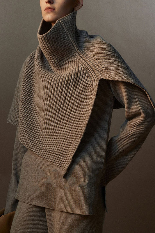 Superfeiner Merino-Strick-Rollkragenschal