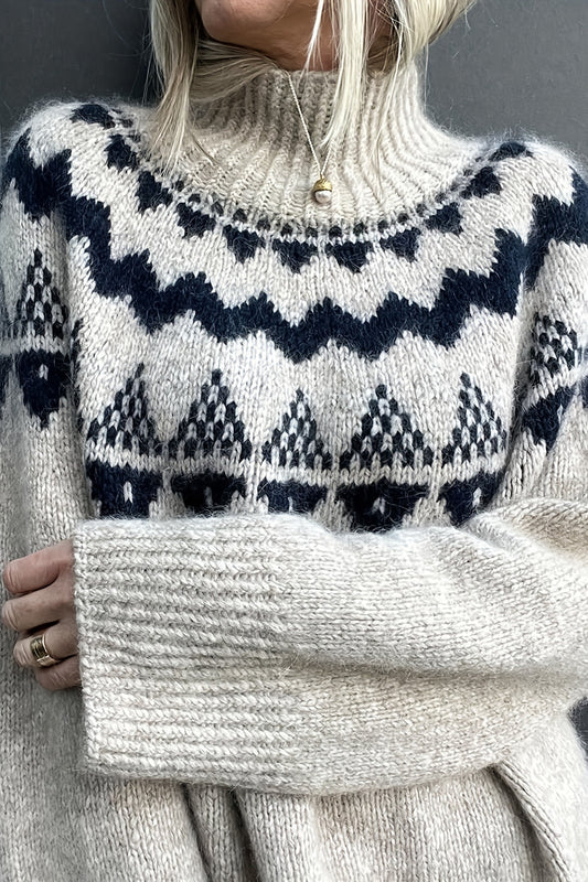 Vintage-Pullover mit lässigem Jacquard-Muster