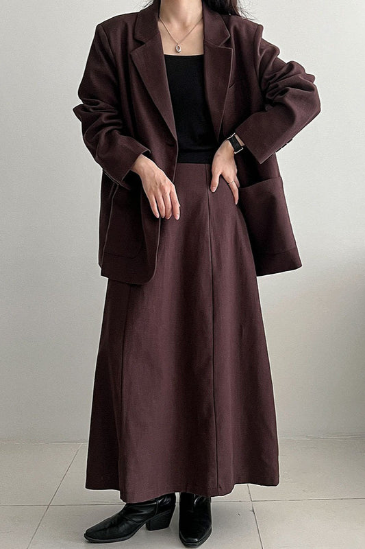 Leinenblazer in lockerer Passform