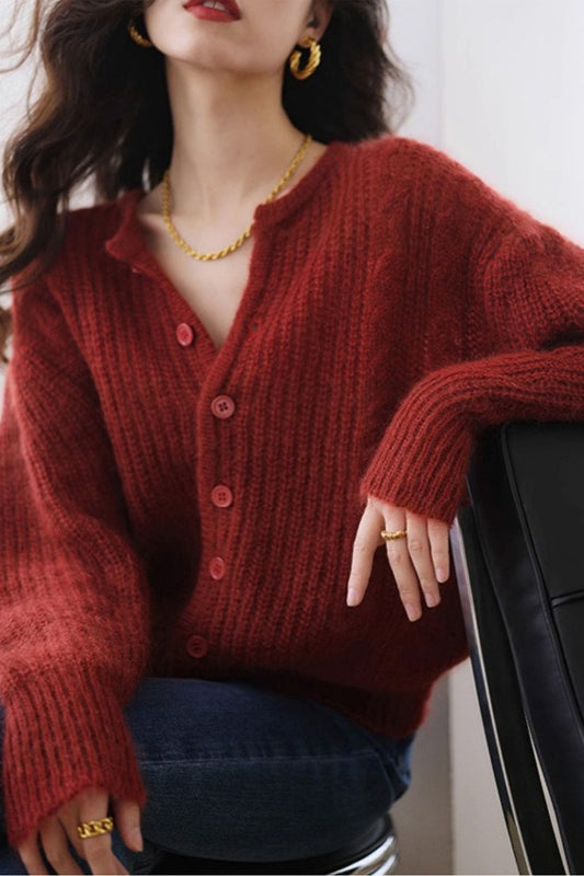 Lässiger Vintage-Shortstrickpullover