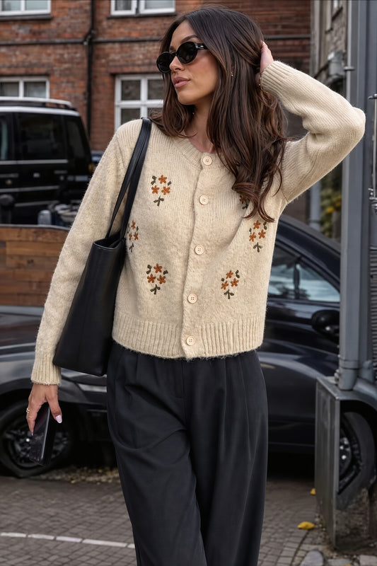 Floral Embroidered Cottagecore Cardigan