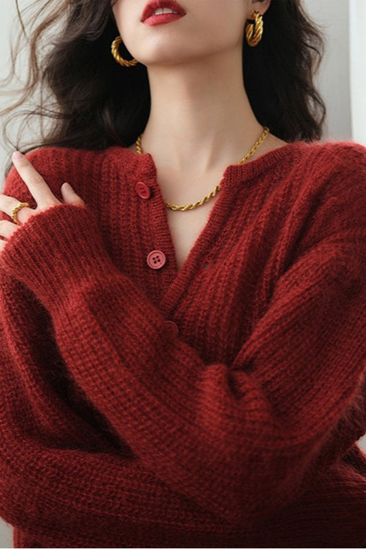 Lässiger Vintage-Shortstrickpullover