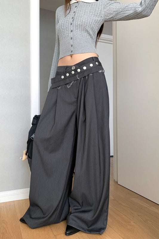 Vintage-Hose mit weitem, geradem Bein