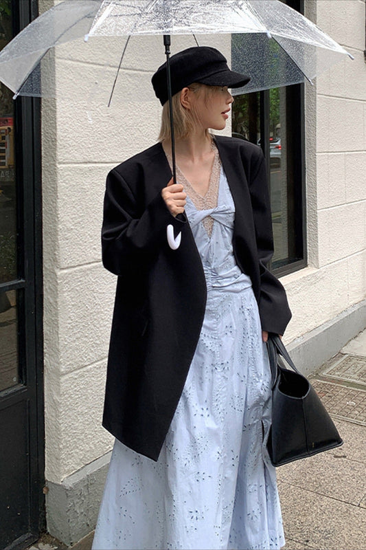 Oversized schwarzer Freizeitblazer