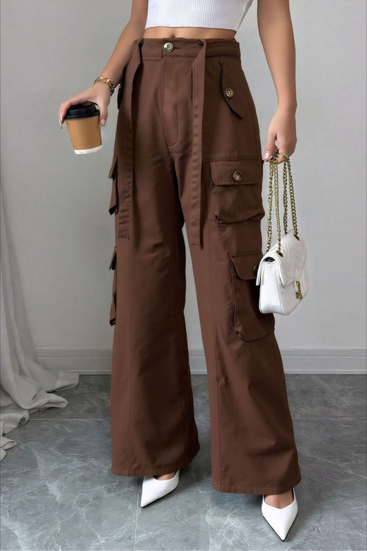 Vintage Denim Multi-Pocket Cargo Pants