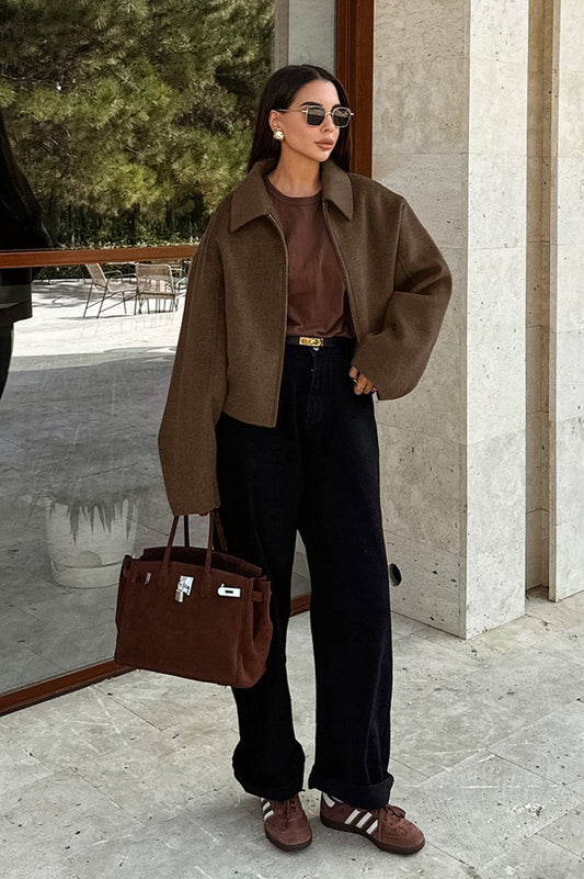 Kurze Freizeitjacke aus Wollmischung