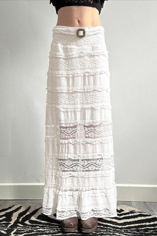 Schmaler Maxirock aus Jacquardspitze