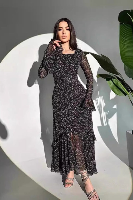 Trendiges, lässiges Maxikleid mit Blumendruck