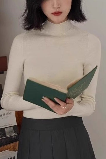 Oberteil aus Wollmischgewebe in Strickoptik