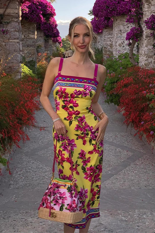 Schmale Midi-Kleider mit Ethno-Vintage-Print