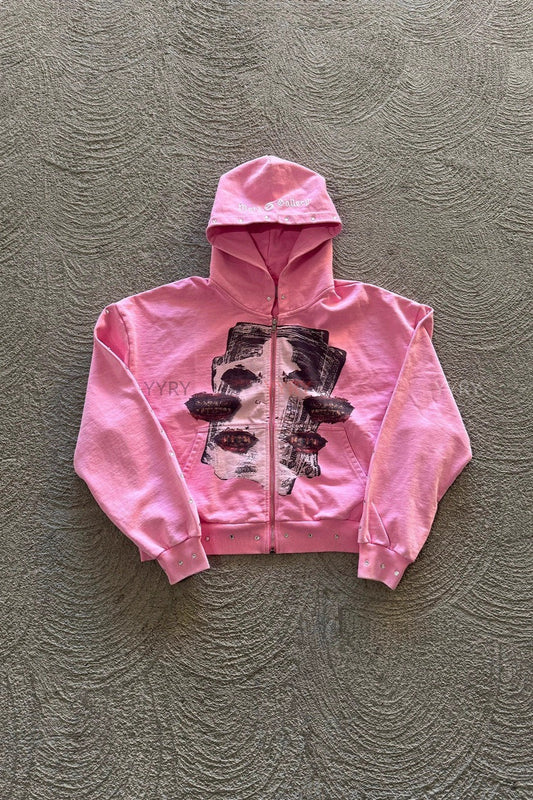 Hoodie im Streetstyle-Strass-Print