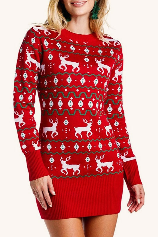 Jacquard-Pulloverkleid – Gemütliches Freizeitkleid