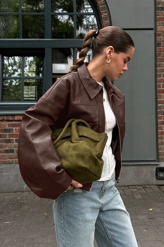 Vintage Braune Lederjacke