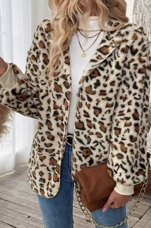 Bedruckter Wende-Fleecemantel mit offener Vorderseite