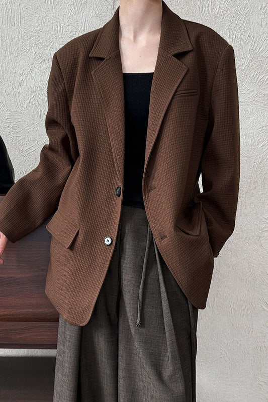 Oversize-Blazer mit Waffelstruktur