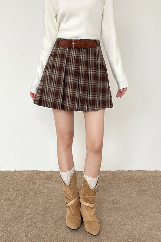 Vintage-Karo-Faltenrock