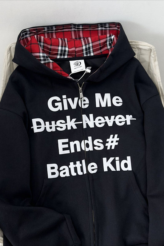 Karierter Cardigan, Lagenlook, lockerer Hoodie