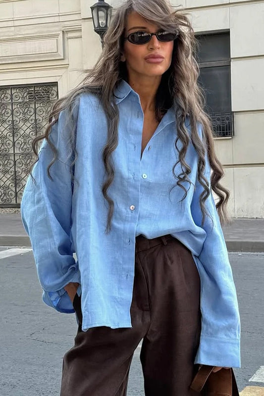 Fashion Solid Loose Casual Commuter Blouse