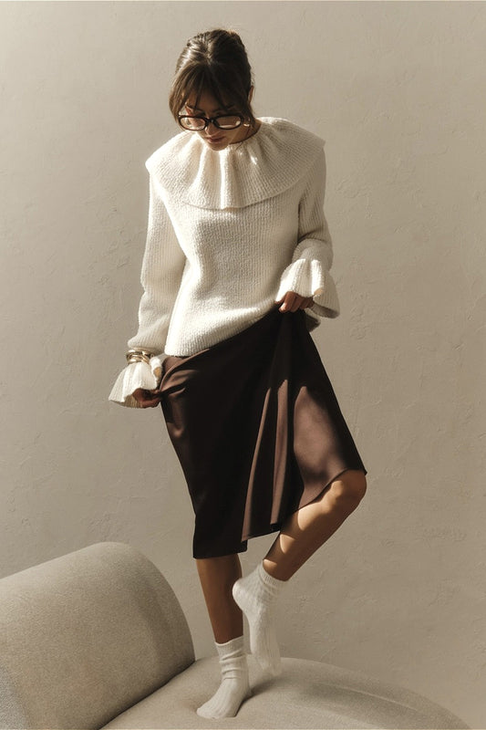 Vintage Bluse mit Rüschen und ausgestellten Ärmeln