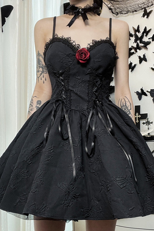 Gothic-Unterkleid mit Spitzenbesatz