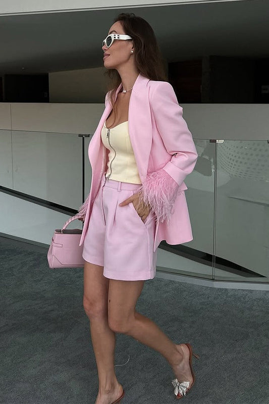 Designer-Blazer mit Federakzenten