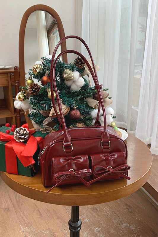 Schleifenkissen-Bowlingtasche, schicke Schultertasche, Tragetasche für den Achselbereich