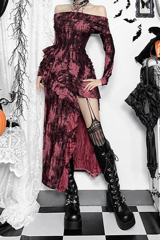 Sexy Bardot-Gothic-Kleid