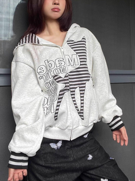 Vintage Hirsch Patchwork Hoodie