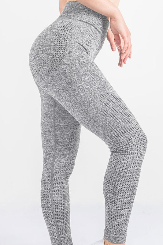 Nahtlose, schnelltrocknende Yoga-Leggings mit Cut-Outs und hohem Bund