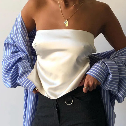 Trägerloses Bandage-Bustier-Crop-Top