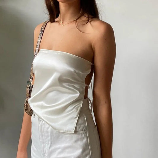 Trägerloses Bandage-Bustier-Crop-Top